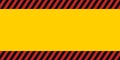 Horizontal warning banner frame, red yellow black, diagonal stripes, hazard backdrop wallpaper danger vector