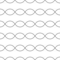 Horizontal wavy lines seamless pattern. Thin curved waves, chain Royalty Free Stock Photo