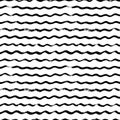 Hand drawn wavy lines vector seamless pattern. Royalty Free Stock Photo