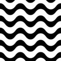 Horizontal wavy lines vector seamless pattern.