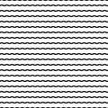 Horizontal wavy stripes, seamless pattern. Vector illustration. Lines isolated on white background. For Royalty Free Stock Photo