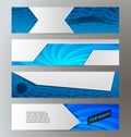 Horizontal web banner blue background set template05 Royalty Free Stock Photo