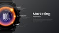 Horizontal website screen for responsive web design. Smart watch mock up banner layout. Marketing landing page vector illustration