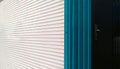 Horizontal white and blue vertical stripes of metal blinds Royalty Free Stock Photo