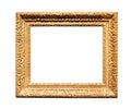 Horizontal wide baroque wooden painting frame Royalty Free Stock Photo