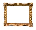 Horizontal wide baroque wooden picture frame Royalty Free Stock Photo
