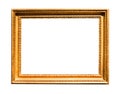 Horizontal wide old wooden picture frame isolated Royalty Free Stock Photo