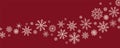 Horizontal winter background with gentle garland of snowflakes. Festive template in flat style. Royalty Free Stock Photo
