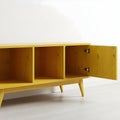 Horizontal Yellow Minimalist Storage Cubbies on Wall Royalty Free Stock Photo