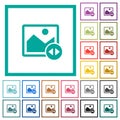 Horizontally move image flat color icons with quadrant frames