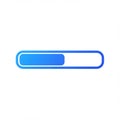A horizontally oriented progress bar with a blue gradient fill partially extended from Royalty Free Stock Photo