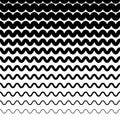 Horizontally repeatable irregular wavy lines. Billow, ripply, un Royalty Free Stock Photo