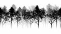 Horizontally seamless grayscale forest silhouette