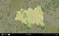 Horki District highlighted, Belarus. Topographic Humanitarian Royalty Free Stock Photo