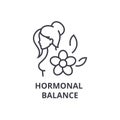 Hormonal balance thin line icon, sign, symbol, illustation, linear concept, vector