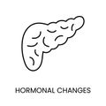 Hormonal changes line icon in vector with editable stroke.