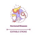 Hormonal diseases concept icon