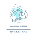 Hormonal diseases concept icon