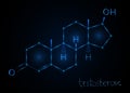 Hormone Testosterone , molecular formula. Chemical abstract background. Vector illustration.