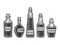 Hormones bottles sketch vector illustration