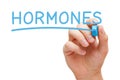 Hormones Handwritten With Blue Marker