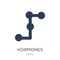 Hormones icon. Trendy flat vector Hormones icon on white background from sauna collection Royalty Free Stock Photo