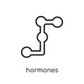 Hormones icon. Trendy modern flat linear vector Hormones icon on