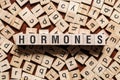 Hormones word concept on cubes Royalty Free Stock Photo