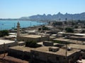 Hormoz village as seen from Portuguese castle on Hormuz Island, Iran Royalty Free Stock Photo