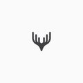 Horn Logo Icon Design Template. Moose, Deer, Modern Vector Illustration Royalty Free Stock Photo