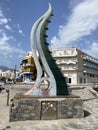 The Horn of Amalthea in Agios Nikolaos town, Crete Island Royalty Free Stock Photo