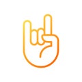 Horn gesture pixel perfect gradient linear vector icon