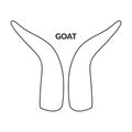 Horn goat vector icon.Outline vector icon isolated on white background horn goat