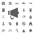 Horn icon. Police and juctice icon set. Royalty Free Stock Photo