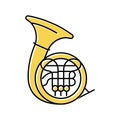 horn orchestra musician instrument color icon vector illustration