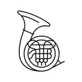 horn orchestra musician instrument line icon vector illustration