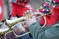 Horn player Royalty Free Stock Photo