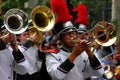 Horn players, marching band Royalty Free Stock Photo