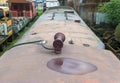train horn located on the roof of a former train carriage Royalty Free Stock Photo