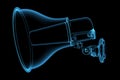 Horn speaker 3D blue transparent Royalty Free Stock Photo
