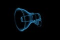 Horn speaker xray blue transparent Royalty Free Stock Photo