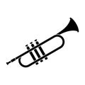 Horn trumpet icon musical instrument isolated on white background. Royal fanfare for play music. Vector illustration Royalty Free Stock Photo