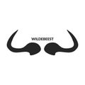 Horn wildebeest vector icon.Black vector icon isolated on white background horn wildebeest Royalty Free Stock Photo