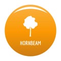 Hornbeam tree icon vector orange