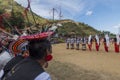 Hornbill Festival.Nagaland,India:2nd December 2016 : Naga People watching the dance performance ny naga ladies at Hornbill Festiv
