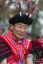 Hornbill Festival.Nagaland,India:1st December 2013 : Senior Naga Tribal Man shares a smile at Hornbill Festival.