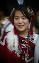 Hornbill Festival.Nagaland,India:1st December 2013 :Young Naga Girl in a traditional Attire at Hornbill Festival. Royalty Free Stock Photo