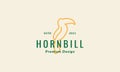 Hornbill lines vintage logo symbol vector icon illustration graphic design