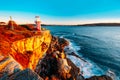 The Hornby lighthouse in a beautiful pacific sunrise. Royalty Free Stock Photo