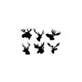 Horned Animals Silhouette Collection Deer Stag Moose Caribou